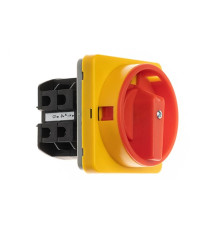 Переключатель BS 40 10 LK, аварийный, 3P, 40A, тип 0-1, 18.5kW(400VAC по АС-23), на дверь, красная блокируемая в 0 рукоятка, фронт IP40 | арт.EAC600991