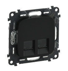 Valena Allure - Розетка 2хRJ-45 UTP CAT6, антрацит (инд. упаковка) | арт.753953