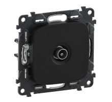 Valena Allure - Розетка TV проходная 1,5dB/14dB, 0-2400MHz, антрацит (инд. упаковка) | арт.753981