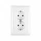Valena - Розетка 2х2P+E, нем. стд., без защ. шторок, монолит, белая (инд. упаковка)