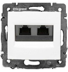 Valena - Розетка 2хRJ-45 UTP CAT5E 8конт., белая (инд. упаковка)
