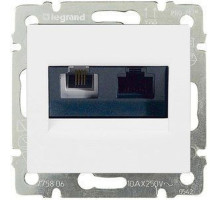 Valena - Розетка двойная RJ-45 UTP CAT6E+RJ11, белая (инд. упаковка)
