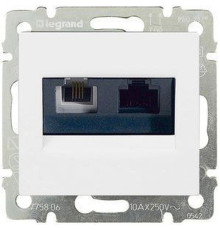 Valena - Розетка двойная RJ-45 UTP CAT6E+RJ11, белая (инд. упаковка)