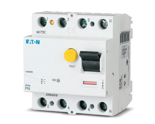 УЗО PF6 4P 40A, 6кА, 100мА, тип АС 4M
