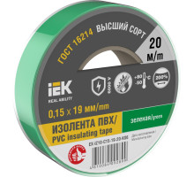 Изолента 0,15х19мм зеленая 20м IEK