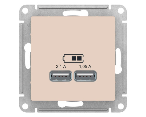 Розетка USB Schneider Electric AtlasDesign ATN000233 Бежевый - ATN000233