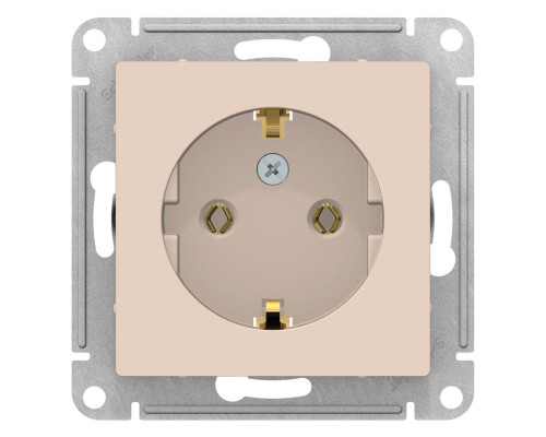 Розетка с заземлением без шторок Schneider Electric AtlasDesign ATN000243 Бежевый - ATN000243