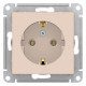 Розетка с заземлением без шторок Schneider Electric AtlasDesign ATN000243 Бежевый - ATN000243