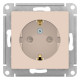 Розетка с заземлением со шторками Schneider Electric AtlasDesign ATN000245 Бежевый - ATN000245