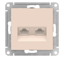 Розетка двойная компьютерная RJ45+RJ45 Schneider Electric AtlasDesign ATN000285 Бежевый - ATN000285