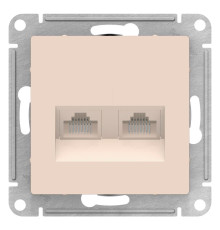 Розетка двойная компьютерная RJ45+RJ45 Schneider Electric AtlasDesign ATN000285 Бежевый - ATN000285
