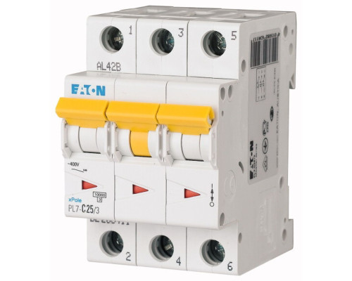 Авт. выключатель PL7-C25/3, 3P, 25A, хар-ка C, 10kA, 3M