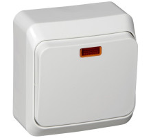 Переключатель 1-клавишный с подсветкой Schneider Electric Этюд BA10-007B Белый - BA10-007B