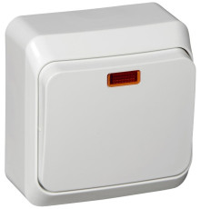 Переключатель 1-клавишный с подсветкой Schneider Electric Этюд BA10-007B Белый - BA10-007B