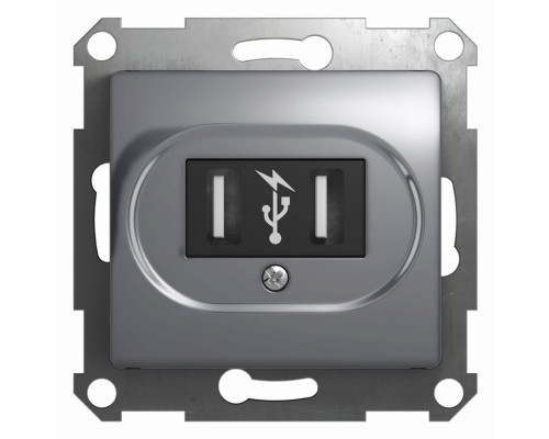 Розетка USB Schneider Electric Glossa GSL000333 Алюминий - GSL000333