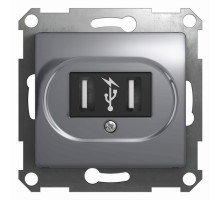 Розетка USB Schneider Electric Glossa GSL000333 Алюминий - GSL000333