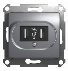 Розетка USB Schneider Electric Glossa GSL000333 Алюминий - GSL000333