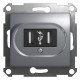 Розетка USB Schneider Electric Glossa GSL000333 Алюминий - GSL000333