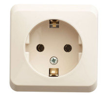 Розетка с заземлением без шторок, открытая установка Schneider Electric Этюд PA16-003K Кремовый - PA