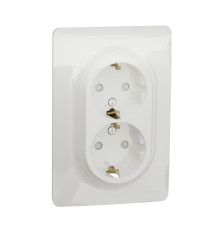 NU206718 РОЗЕТКА ДВОЙНАЯ, СО ШТОРКАМИ, С ЗАЗЕМЛЕНИЕМ, ВИНТ. ЗАЖИМ., БЕЛЫЙ SCHNEIDER ELECTRIC - NU206