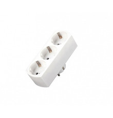 Сетевой разветвитель GTS-F-3-16-G, 16А, 3 места, плоский, с заземлением