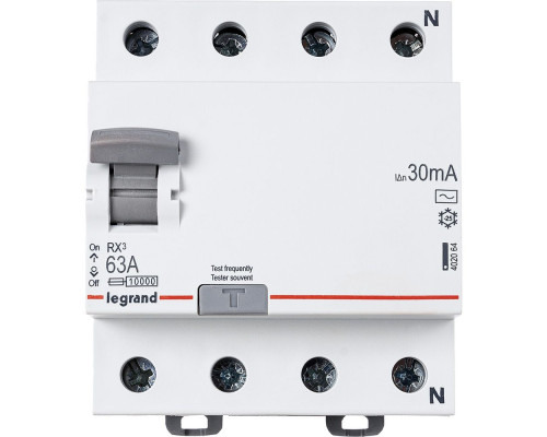 УЗО Legrand RХ3 4P 63A 30mA 10kA 4M тип АС