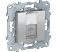 NU541130 UNICA NEW РОЗЕТКА компьютерная, RJ45, одиночная, кат. 5е UTP, АЛЮМИНИЙ