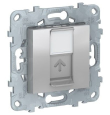 NU541130 UNICA NEW РОЗЕТКА компьютерная, RJ45, одиночная, кат. 5е UTP, АЛЮМИНИЙ