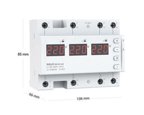 Реле напряжения RBUZ D6-63 red