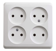 Розетка 4-местная, без заземления без шторок, открытая установка Schneider Electric Этюд PA16-205B Б