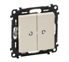 Valena Life - Выключатель двухклавишный с подсветкой, слоновая кость (инд. упаковка)