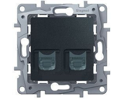 Розетка 2хRJ-45 UTP CAT5E (антрацит)