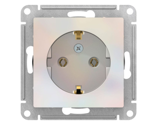 Розетка с заземлением без шторок Schneider Electric AtlasDesign ATN000443 Жемчуг - ATN000443
