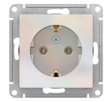 Розетка с заземлением без шторок Schneider Electric AtlasDesign ATN000443 Жемчуг - ATN000443