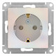 Розетка с заземлением без шторок Schneider Electric AtlasDesign ATN000443 Жемчуг - ATN000443