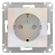 Розетка с заземлением со шторками Schneider Electric AtlasDesign ATN000445 Жемчуг - ATN000445