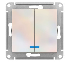 Выключатель 2-клавишный с подсветкой Schneider Electric AtlasDesign ATN000453 Жемчуг - ATN000453