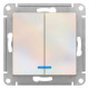 Выключатель 2-клавишный с подсветкой Schneider Electric AtlasDesign ATN000453 Жемчуг - ATN000453