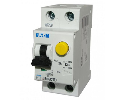 PFL6 Eaton 1P+N 16A тип С 30мA 6kA, 2M Дифф. авт. выкл.