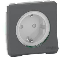 MUR36134 MUREVA S, РОЗЕТКА с з/к. и шт., механизм, АНТРАЦИТ, IP55 | арт.MUR36134