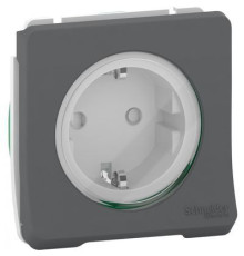 MUR36134 MUREVA S, РОЗЕТКА с з/к. и шт., механизм, АНТРАЦИТ, IP55 | арт.MUR36134