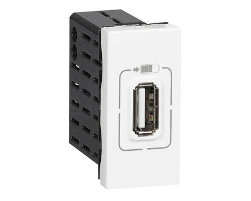 Mosaic - Розетка 1xUSB, 5В, 750мА, 1М, белый | арт.077591