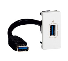 Mosaic - Розетка USB 3.0 со шнуром 15см., 1М, белый | арт.078746