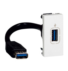 Mosaic - Розетка USB 3.0 со шнуром 15см., 1М, белый | арт.078746