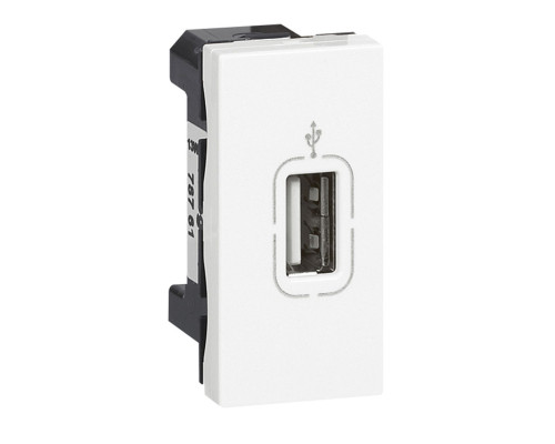 Mosaic - Розетка USB 2.0 подключение винт. зажим, 1М, белый | арт.078761