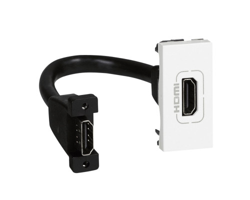 Mosaic - Розетка HDMI 1.4, тип А, со шнуром 15см., 1М, белый | арт.078778