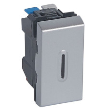 Mosaic - Выключатель/переключатель 1М с подсветкой (алюмин) | арт.079202