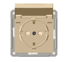 Розетка с заземлением со шторками с крышкой Schneider Electric Wessen59 RS16-152B-2-86 Слоновая  кос