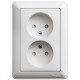 Розетка 2-местная, без заземления со шторками с рамкой Schneider Electric Wessen59 RS16-254-18 Белый | арт.RS16-254-18