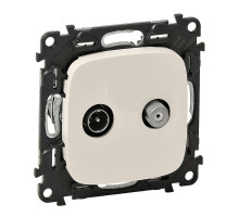 Valena Allure - Розетка TV-SAT двухкабельная 5-862MHz/950-2400MHz, слоновая кость (инд. упаковка) | арт.753858